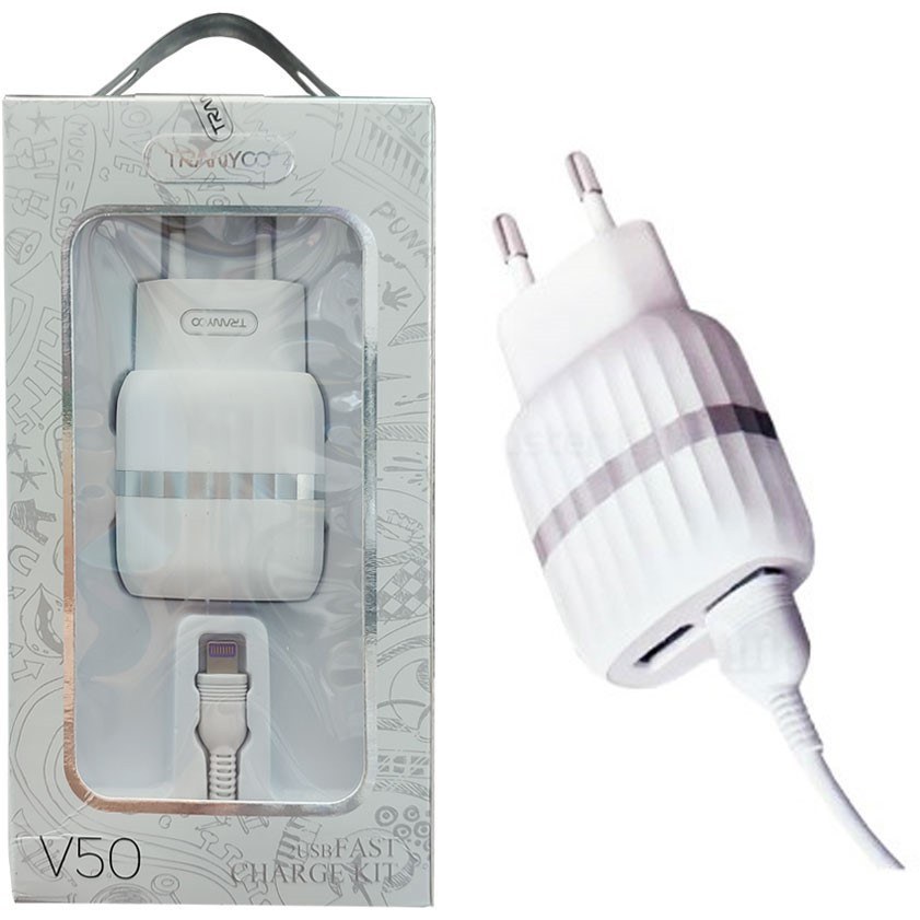 شارژر دیواری ترانیو V50(اپل-لایتنینگ)