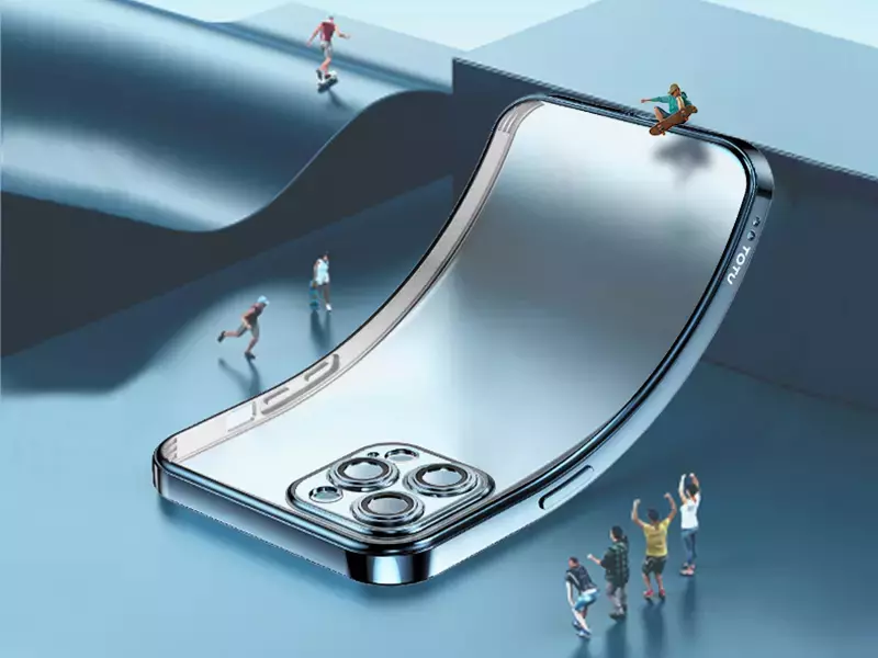 کاور توتو ژله ای دور رنگ با محافظ دوربین آیفون 13 پرو مکس